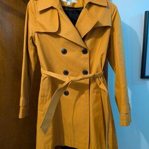 DKNY Mustard Yellow Trench, Size Small